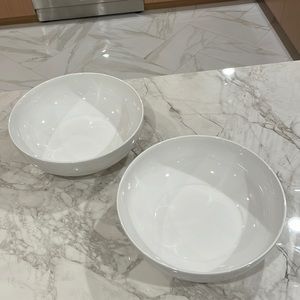 Large white porcelain serving bowls
